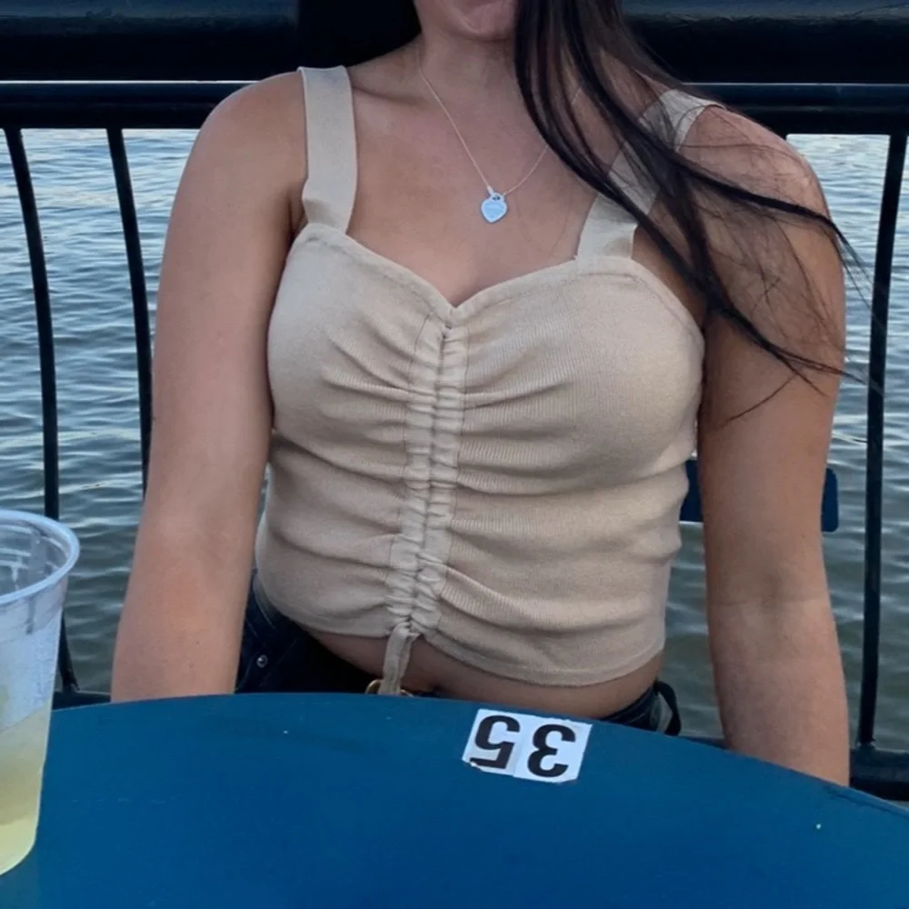 Nude Ruched Tank - Picture 2 of 2
